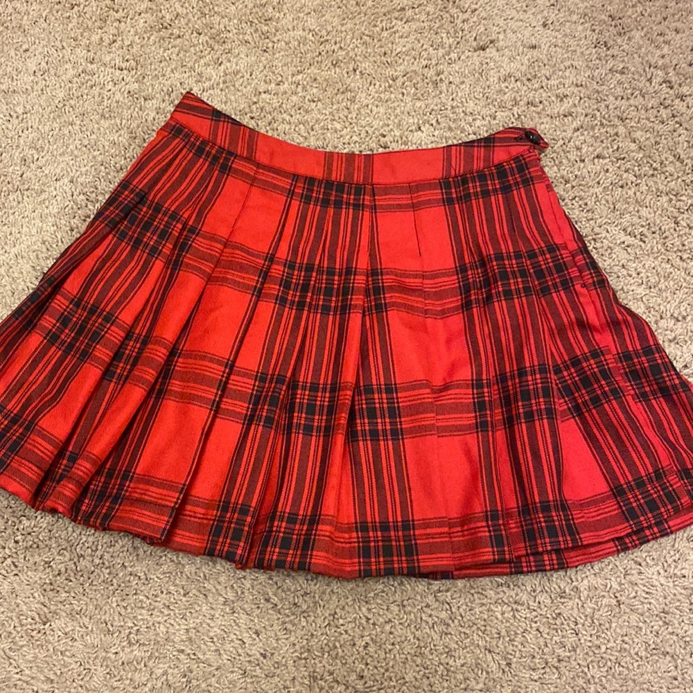 Red & Black plaid skirt